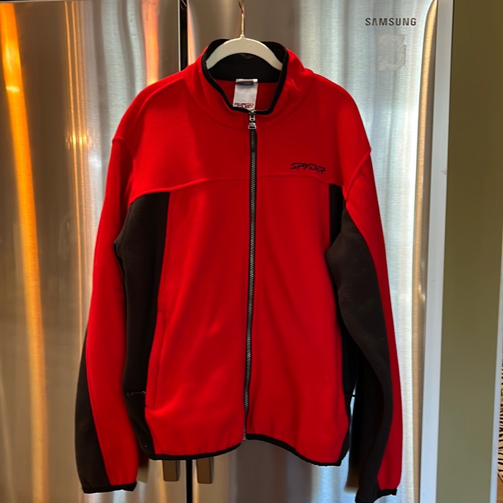 Mens red fleece Spyder jacket